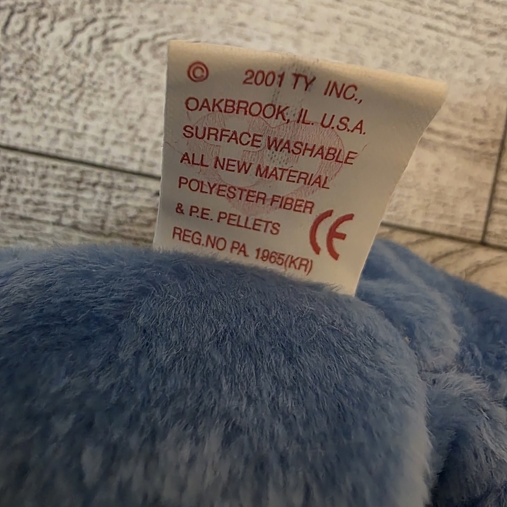 Ty America Blue Plush Bear Toy - Picture 3 of 4
